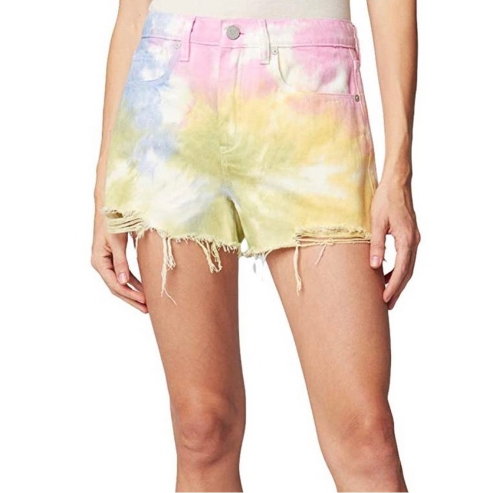 Blank NYC tie dye cut off frayed jeans shorts - Picture 5 of 7